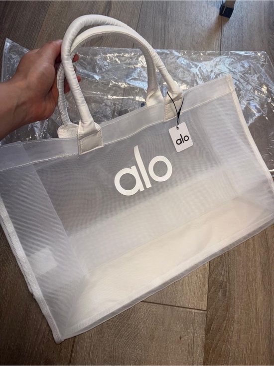 ALO Yoga Handbags - ALO Yoga White Mesh Tote with Logo